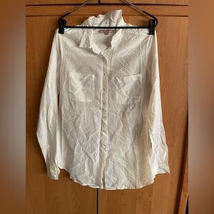 Calypso St. Barth Cotton And Silk Blend Button Long Sleeve Blouse Size Small